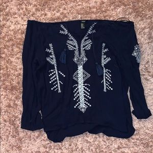 Navy blue & white shirt